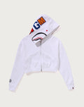 SHARK CROPPED FULL ZIP HOODIE LADIES