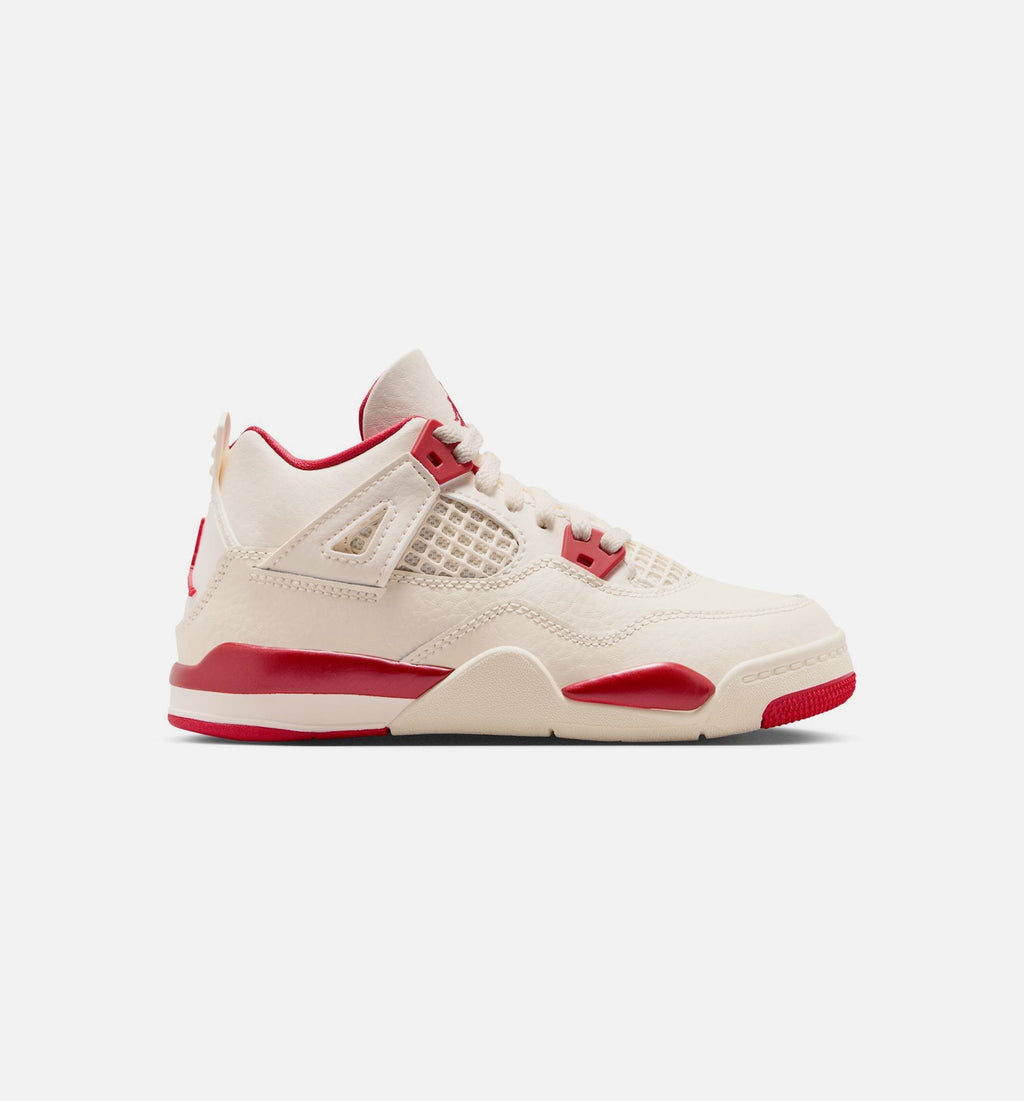 Air Jordan 4 Retro Valentine's Day | Preschool Lifestyle Shoe | Light Ivory/Canyon Rust/Siren Red