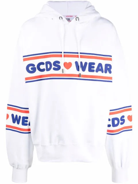 GCDS graphic-print cotton hoodie