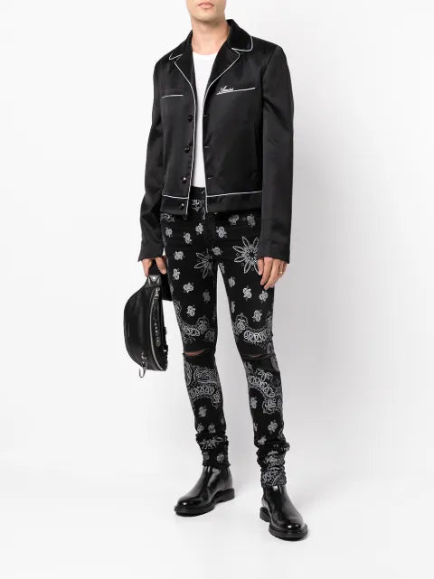 AMIRI logo-print pyjama-shirt jacket