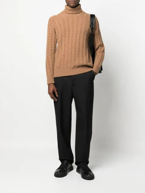 Zanone cable-knit roll-neck jumper