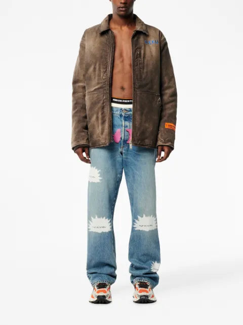Heron Preston logo-patch cotton jacket