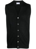 Fedeli V-neck sleeveless virgin-wool cardigan