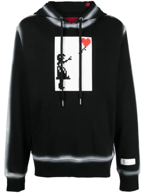 Mostly Heard Rarely Seen 8-Bit Floating Heart graphic-print cotton hoodie