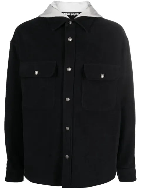 Palm Angels monogram-print hooded overshirt