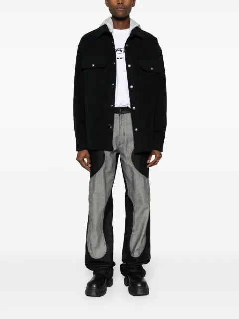 Palm Angels monogram-print hooded overshirt
