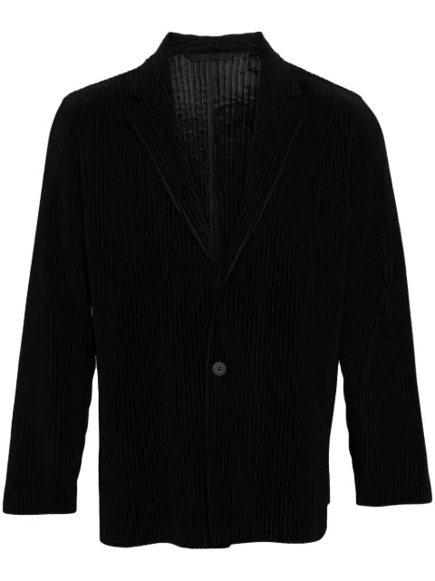 Homme Plissé Issey Miyake plissé-effect single-breasted blazer