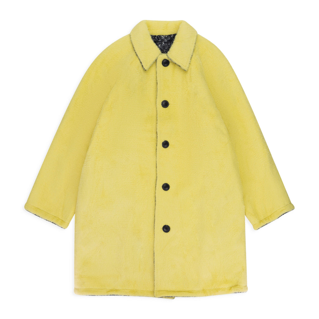 HOUNDSTOOTH TEXTURED REVERSIBLE MAC YELLOW COAT