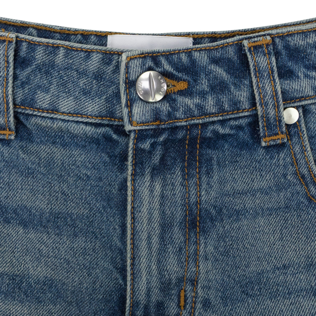 INDIGO LOW-WAIST DENIM SHORTS