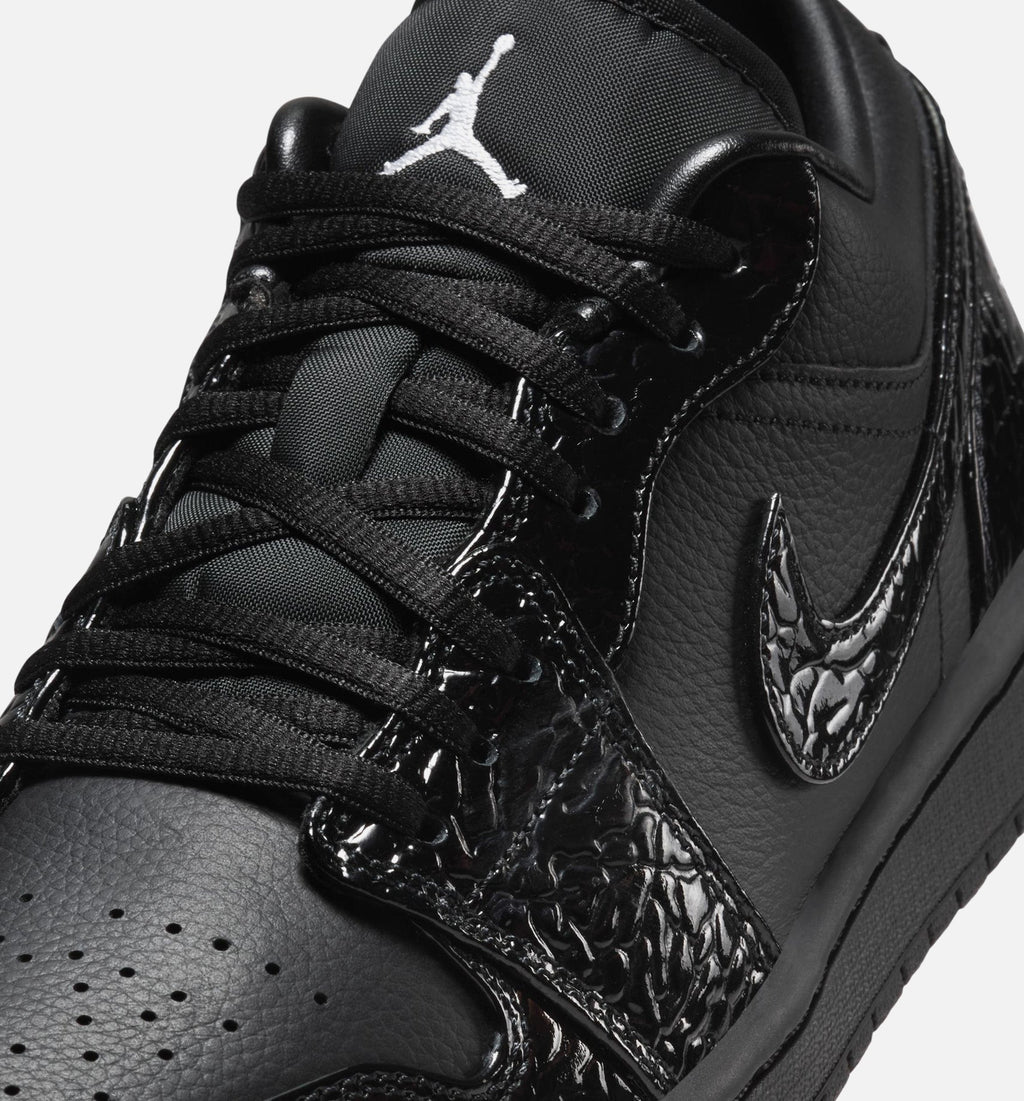 Air Jordan 1 Low Patent Elephant Women's Lifestyle Shoe – Black/White/Metallic Silver