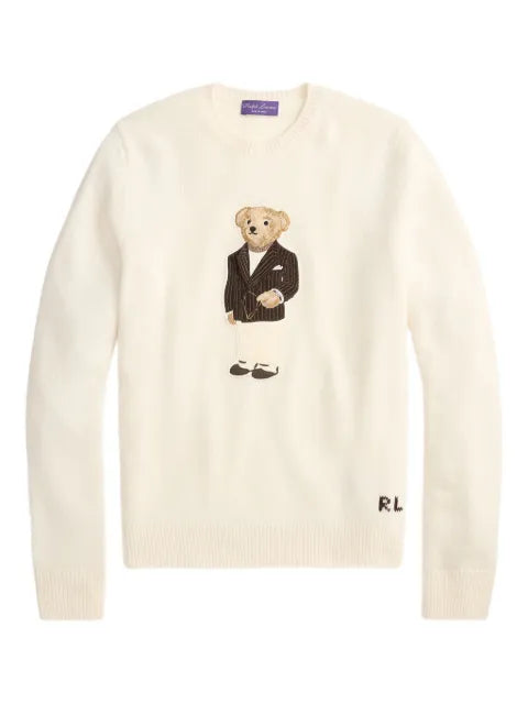 Ralph Lauren Purple Label signature Teddy Bear motif crew-neck sweater