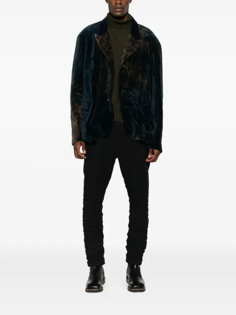 Ziggy Chen ruched blazer in velvet