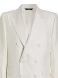 Dolce & Gabbana double-breasted Sicilia light jacquard jacket with micro pattern