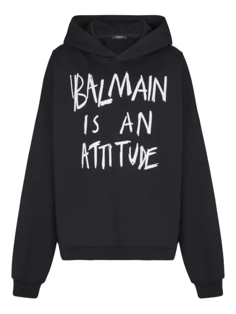 Balmain long-sleeved cotton hoodie
