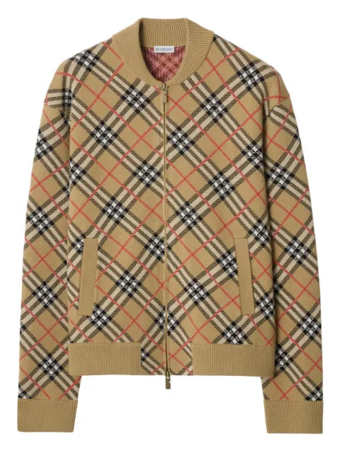 Burberry Check cotton wool bomber jacket