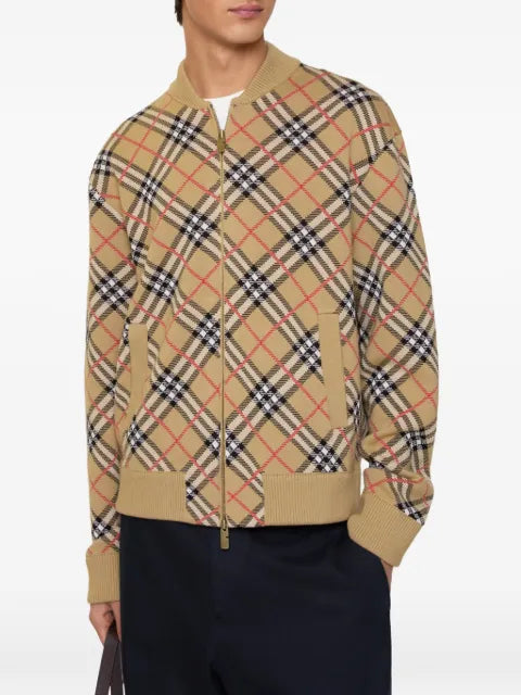 Burberry Check cotton wool bomber jacket