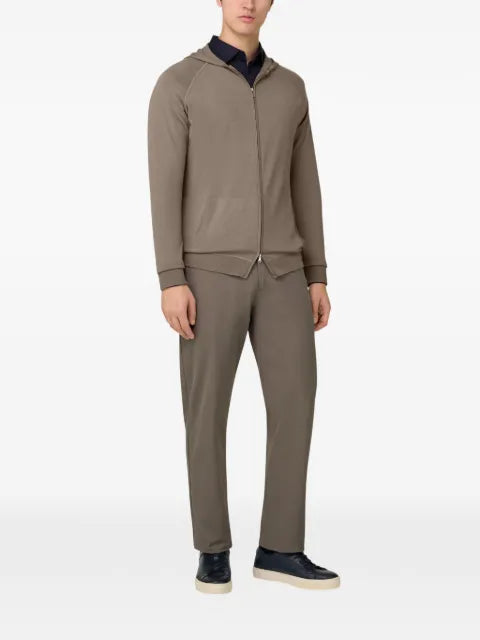 Boggi Milano full-zip knitted hoodie in superfine wool