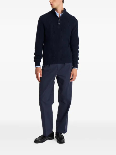 Pringle of Scotland mock-neck ribbed cashmere sweater