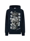 Philipp Plein dollar-print Skull rhinestone-embellished hoodie
