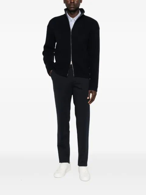 Soft Goat zip ribbed cardigan
