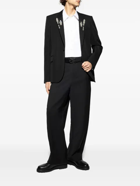 Alexander McQueen embellished-lapel blazer