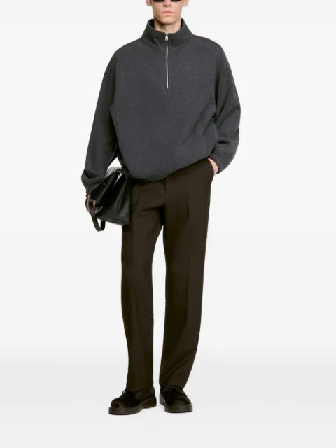 SANDRO zipped standing collar sweatshirt