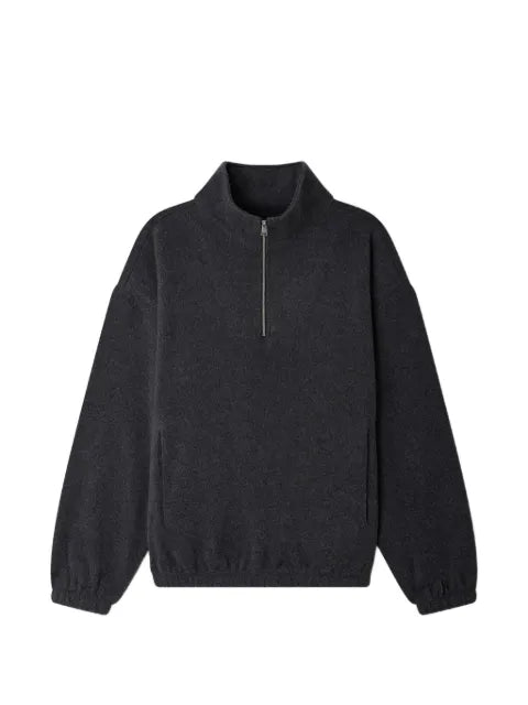 SANDRO zipped standing collar sweatshirt