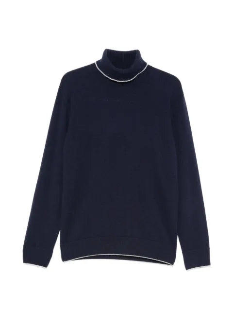 Eleventy roll-neck contrast-trim sweater