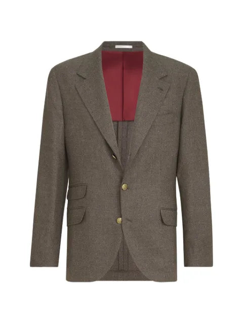 Brunello Cucinelli Mouliné virgin wool twill deconstructed Cavallo blazer