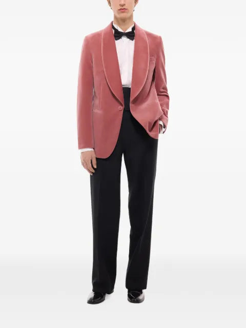FURSAC shawl-lapel velvet blazer