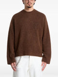 Represent logo-embroidered crew-neck sweater
