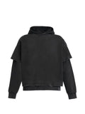FOUND distressed layered-effect hoodie