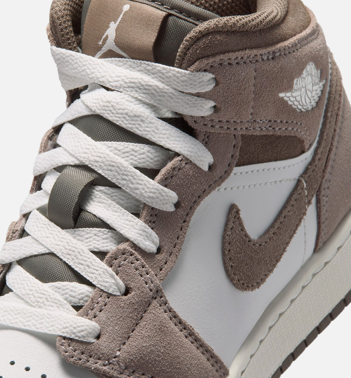 Air Jordan 1 Mid Enigma Stone Kids' Shoes - Stone/Olive Grey/Summit White