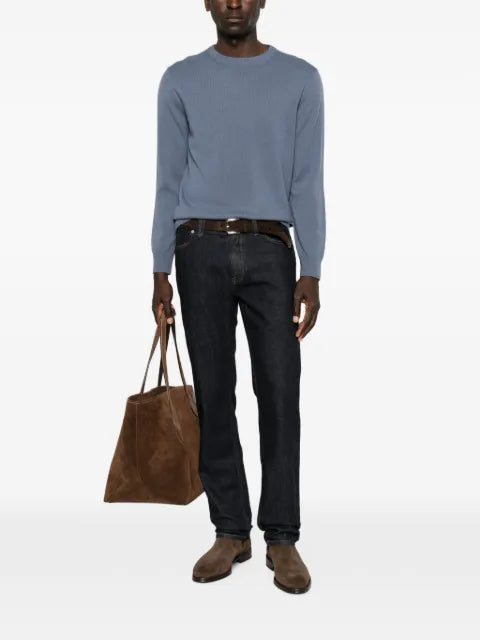 Canali ribbed-trim sweater