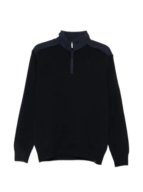 Paul & Shark quarter-zip panelled sweater