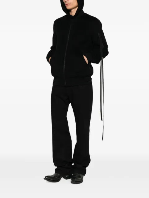 Ann Demeulemeester Dries ribbed-trim zip-up bomber jacket