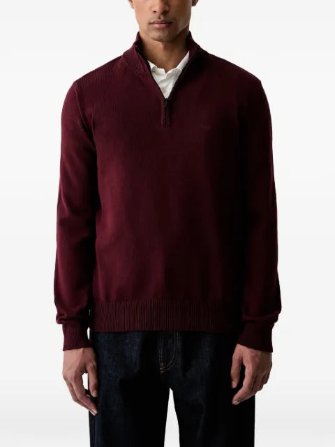 Emporio Armani half-zip logo-embroidered sweater