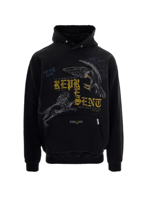 Represent graphic-print cotton hoodie