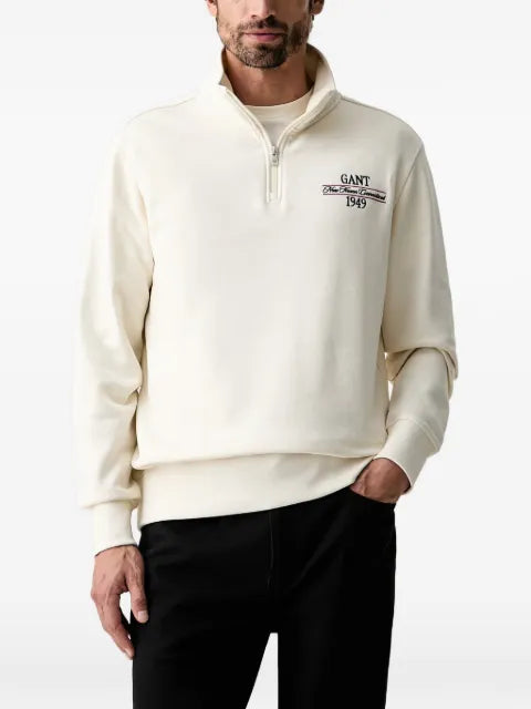 Gant logo-embroidered quarter-zip sweatshirt