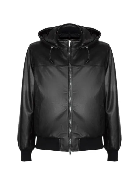 VOLFAGLI Kant hooded leather jacket