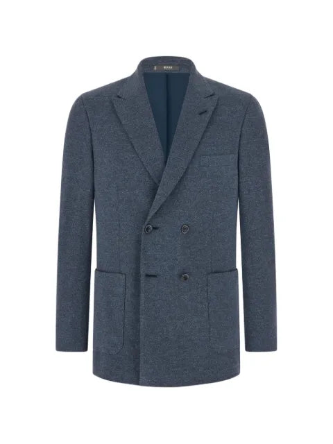 Boggi Milano Brooklyn double-breasted micro patterned blazer in cotton and wool