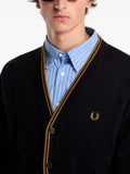 Fred Perry twin-tipped logo-embroidered cardigan