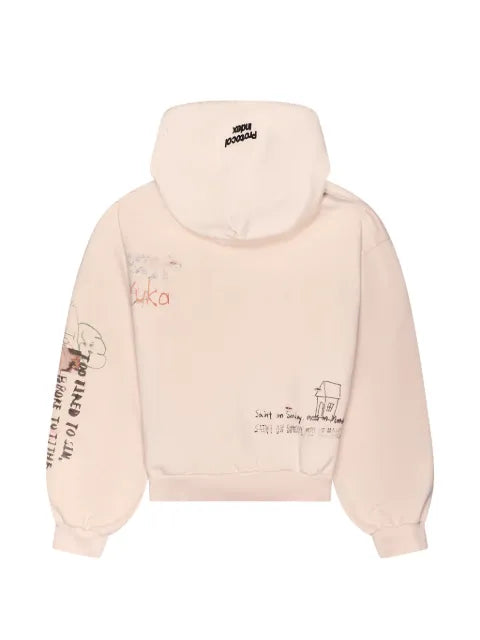 PROTOCOL INDEX graphic-print washed hoodie