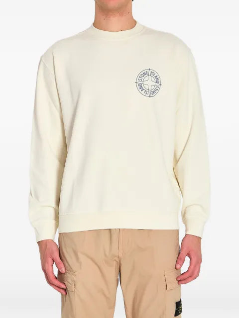 Stone Island logo-print crew-neck sweater