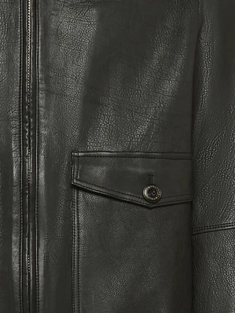Peuterey Murdo Dd Acc shearling-collar leather jacket