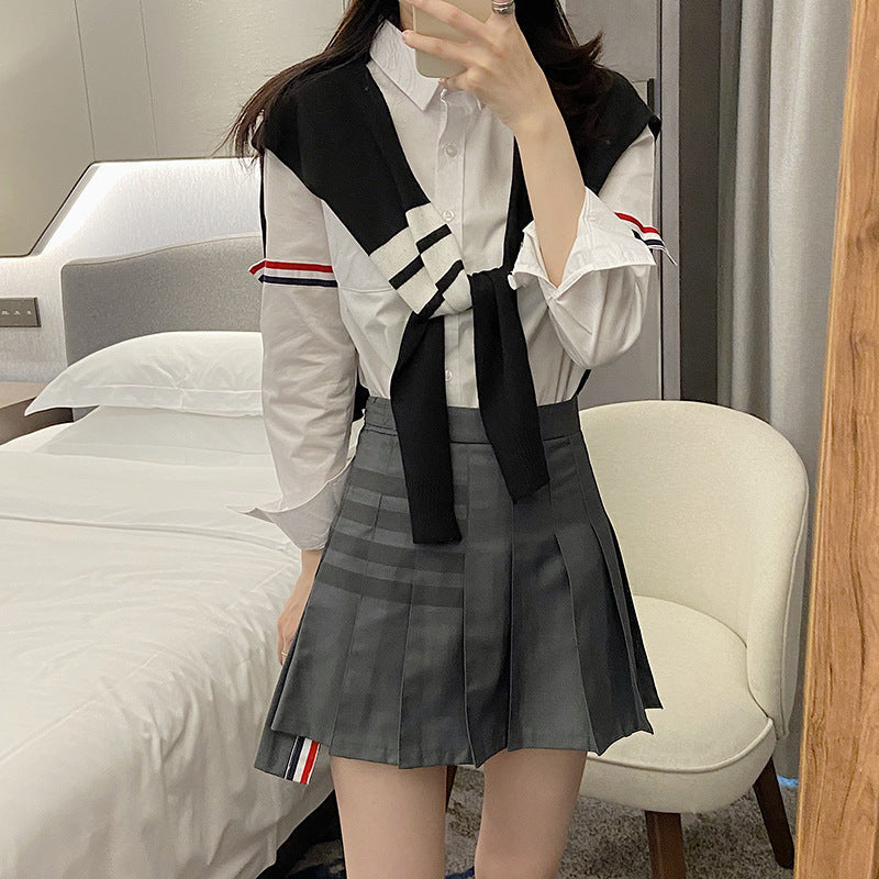 Thom Browne Small knitted knotted thin shawl