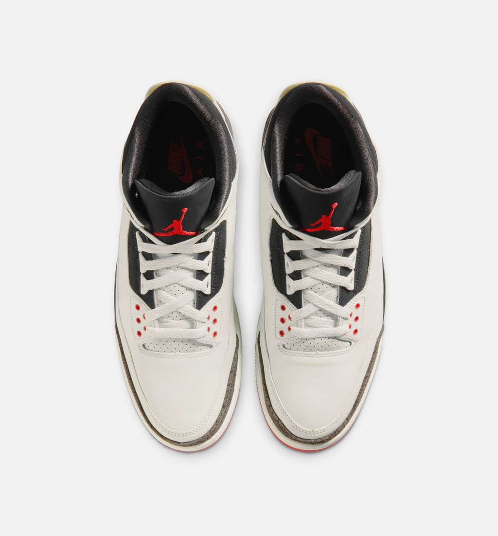 Air Jordan 3 Retro Sail and University Red Men's Sneakers