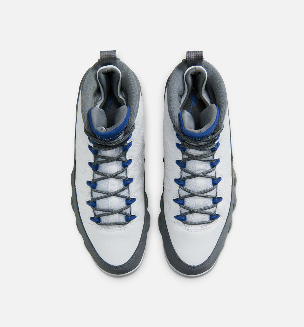 Air Jordan 9 Retro Flint Grey Men's Sneakers - White / French Blue / Flint Grey
