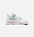 Air Jordan 4 Retro Medium Soft Pink Preschool Girls' Sneakers - White/Medium Soft Pink/Half Blue