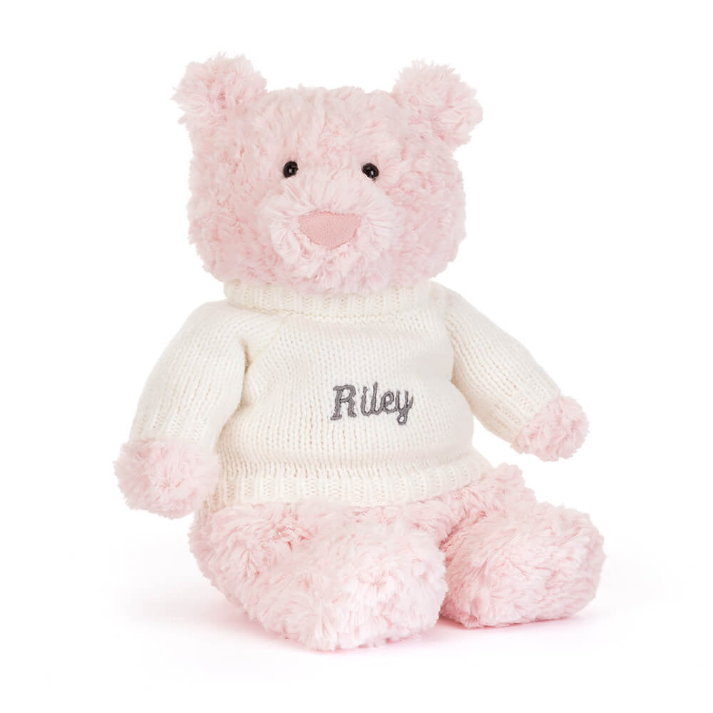 Leola Bear with Personalized Cream Jumper